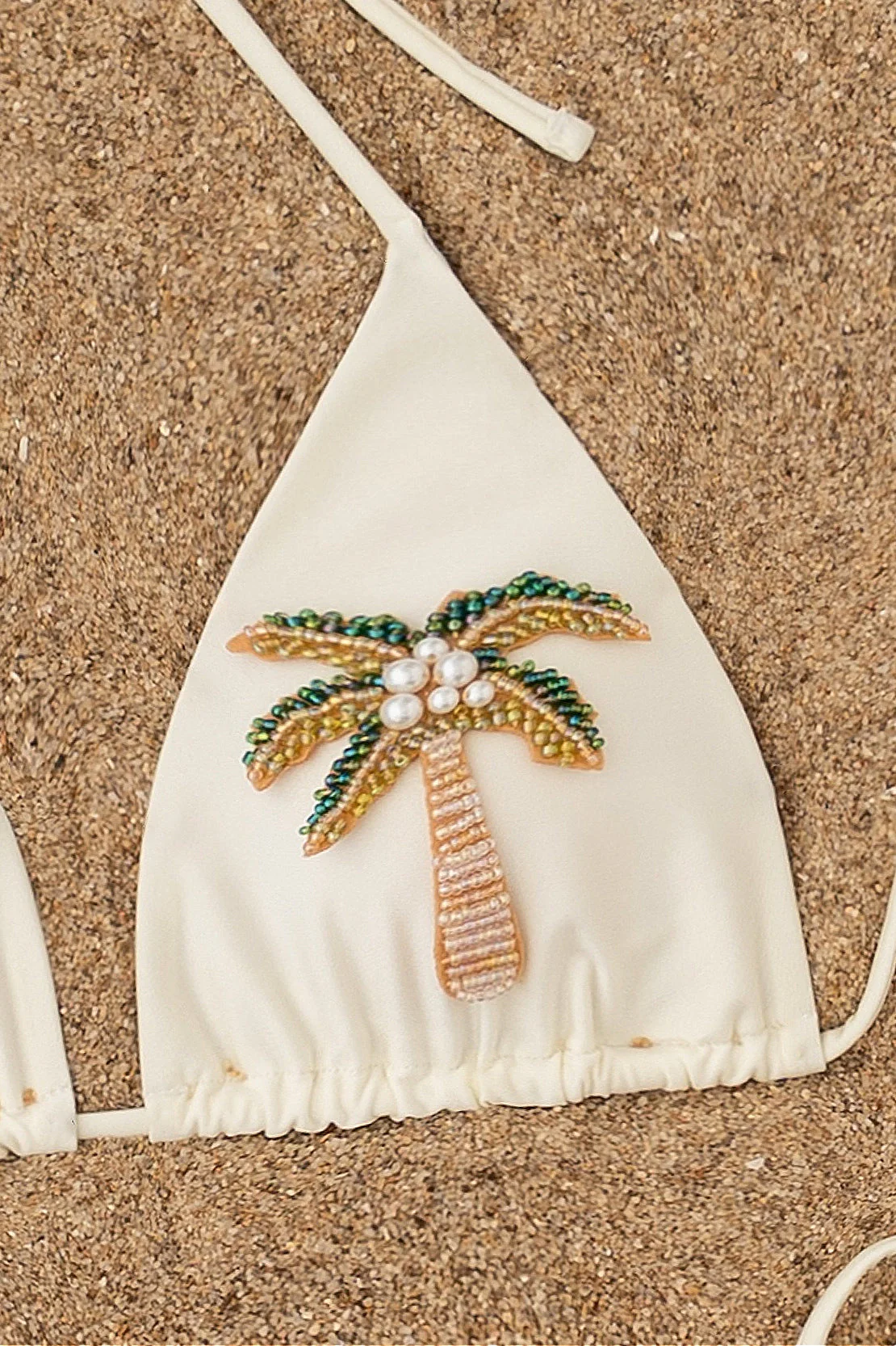 Beaded Coconut Tree Solid Bikini Set - Image 5
