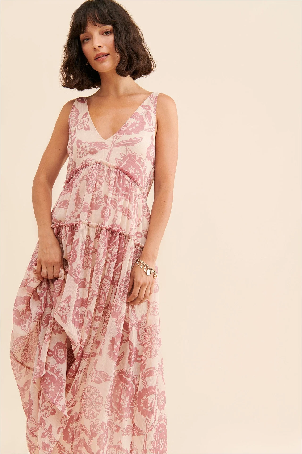 Boho Sleeveless Floral Print Maxi Dress - Image 6