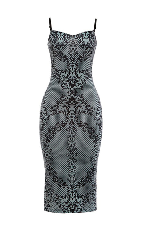 Cami Plunge Cutout Back Slit Print Maxi Dress - Image 5