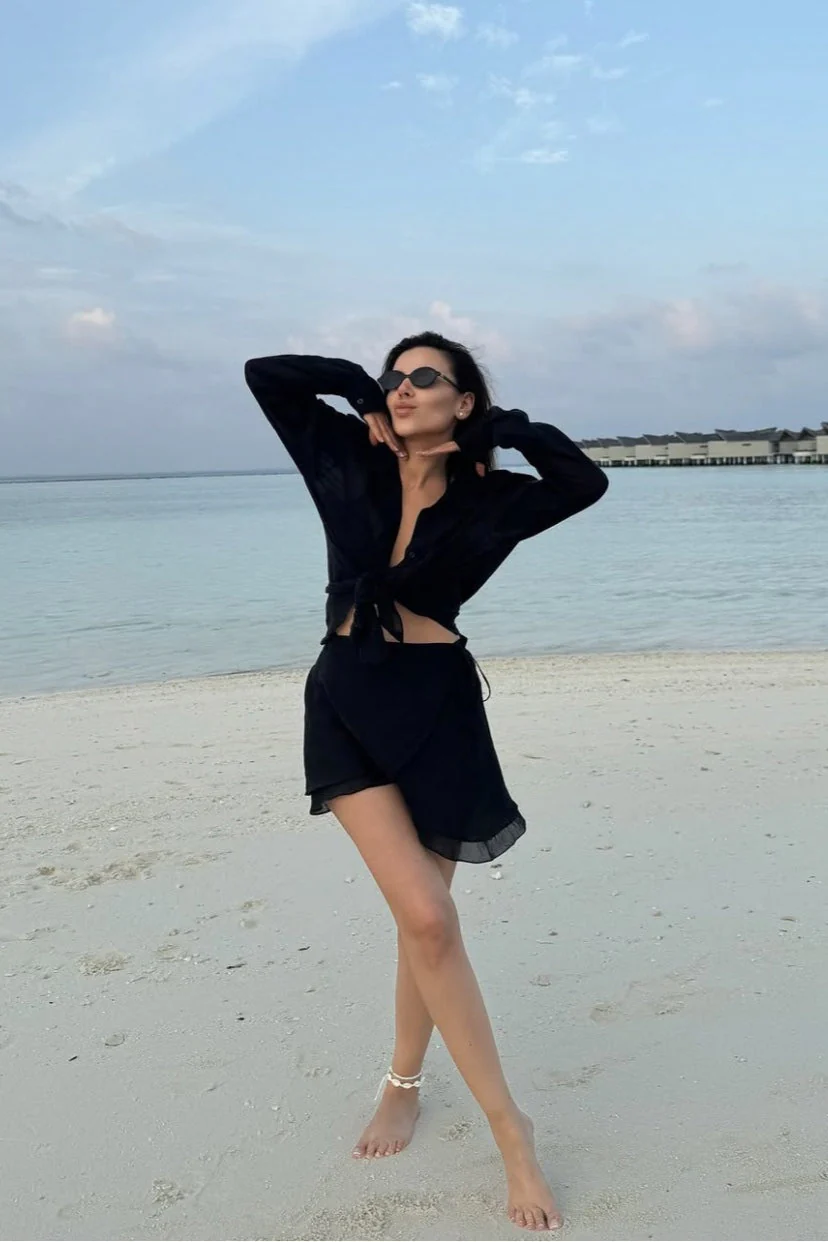 Casual Beach Shirt Cover Skirt Set - Image 22