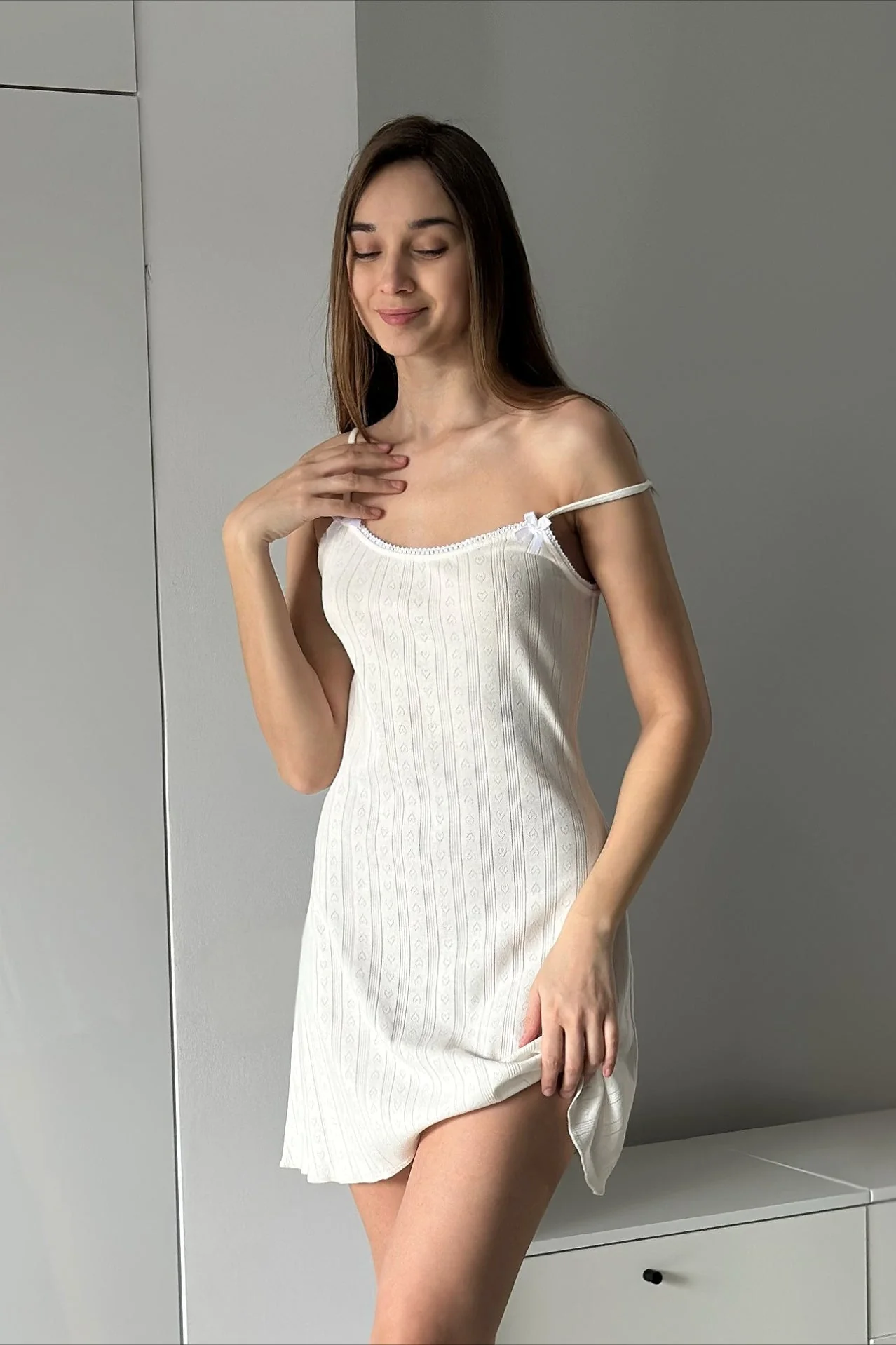 Casual Knit Jacquard Cami Mini Dress - Image 4