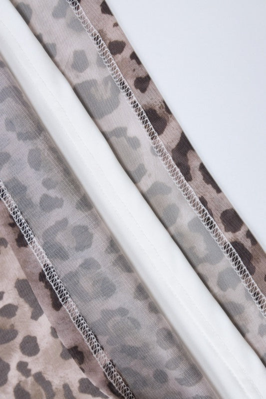 Casual Mesh Leopard Print Skirt - Image 6