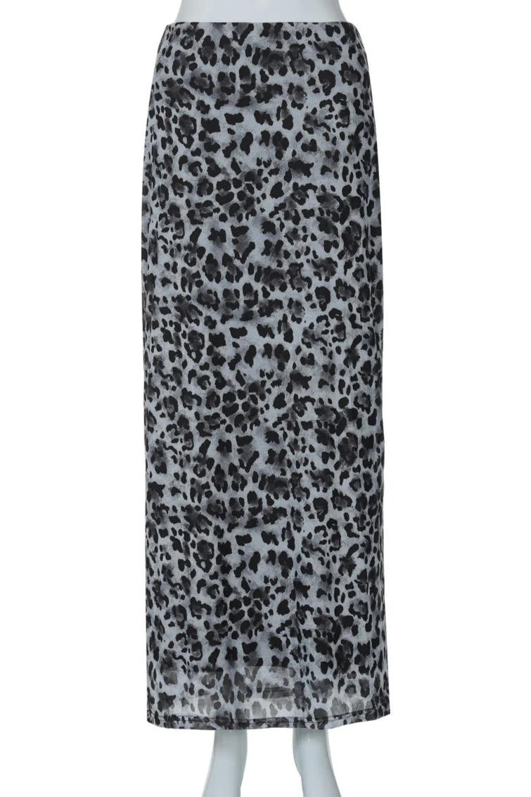 Casual Mesh Leopard Print Skirt - Image 8