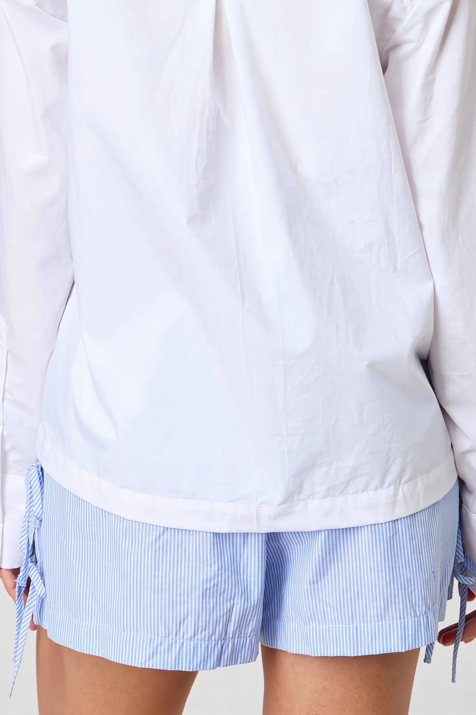 Casual Stripe Solid Drawstring Shorts - Image 3