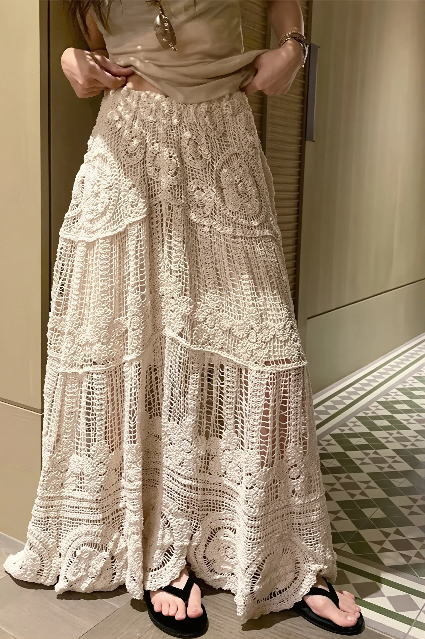 Chic High Waist A Line Drape Skirt - Image 4