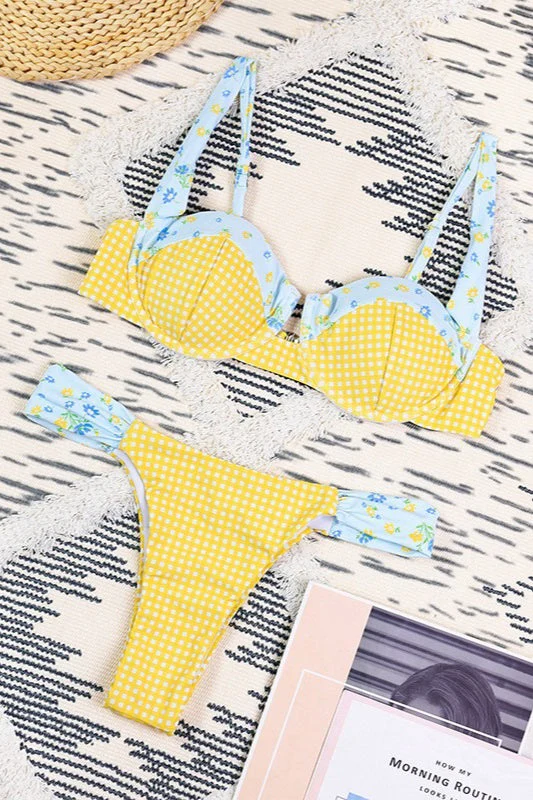 Chic Print Underwire Bikini Low Back Two Piece Bikini Sets - Image 5