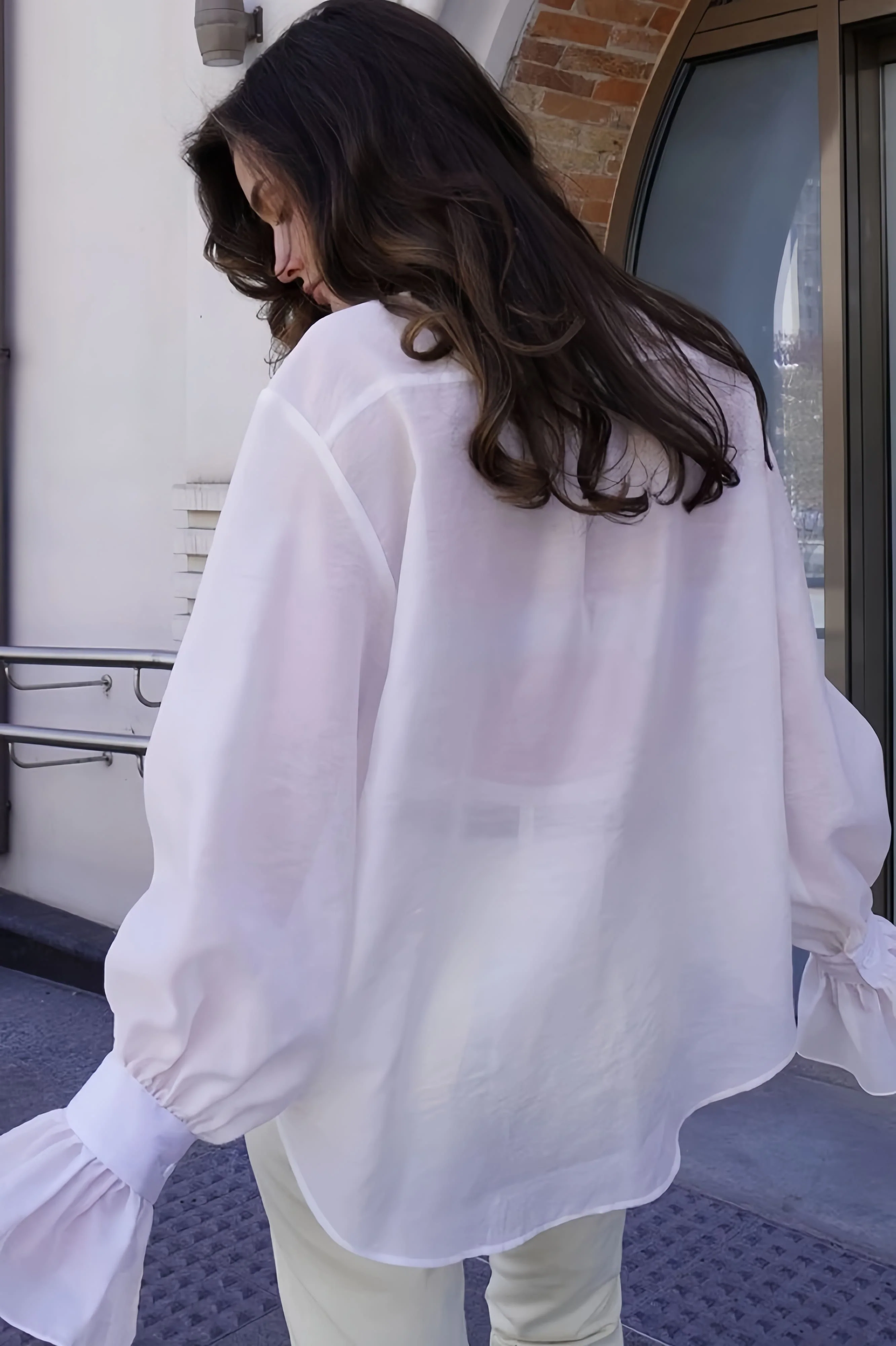 Chic Ruffled Sleeve Loose Blouse - Image 7