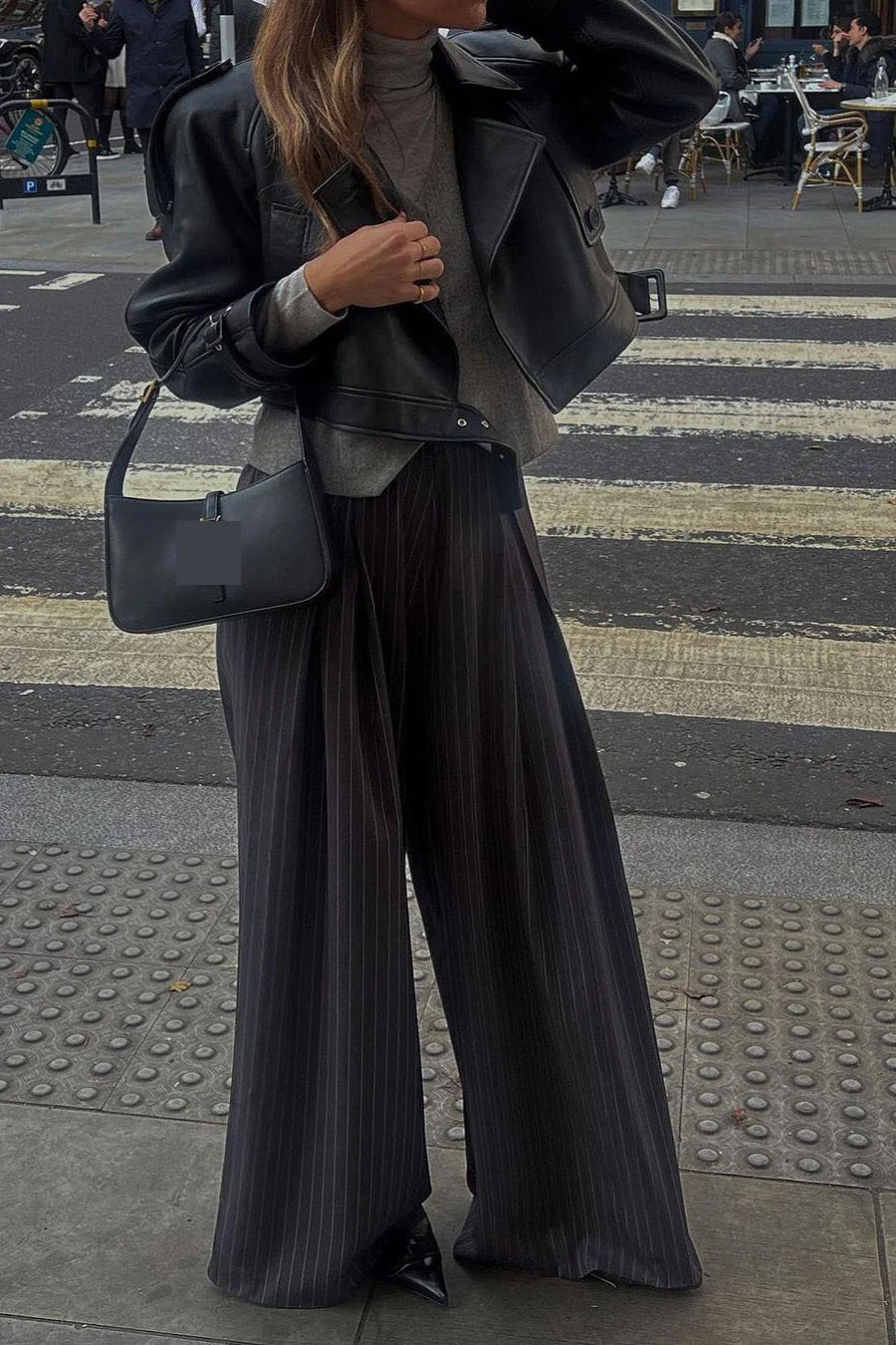 Chic Stripe High Waist Wide Leg Pants - Image 3