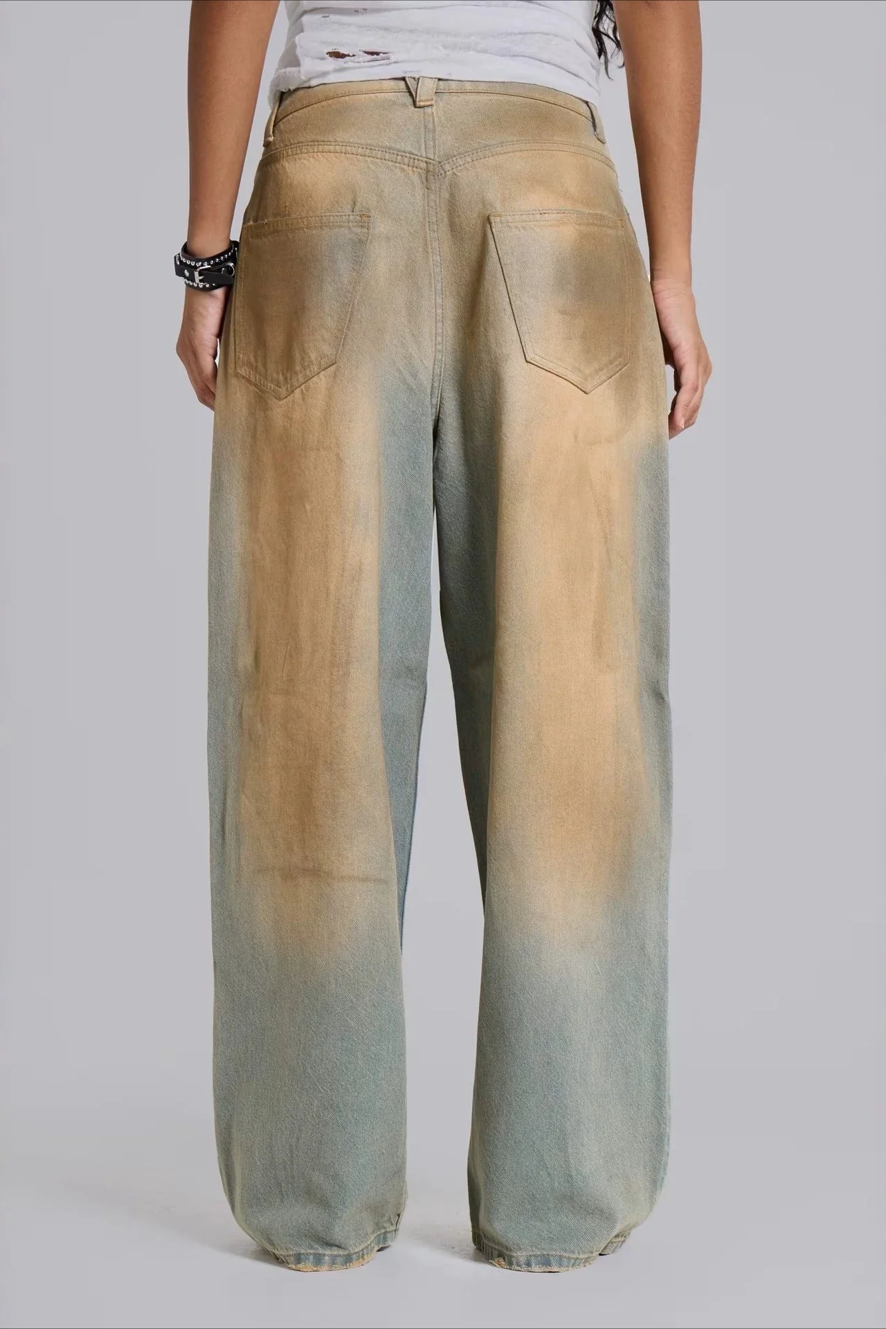 Chic Y2K Streetwear Washed Letter Print Jeans - Image 2