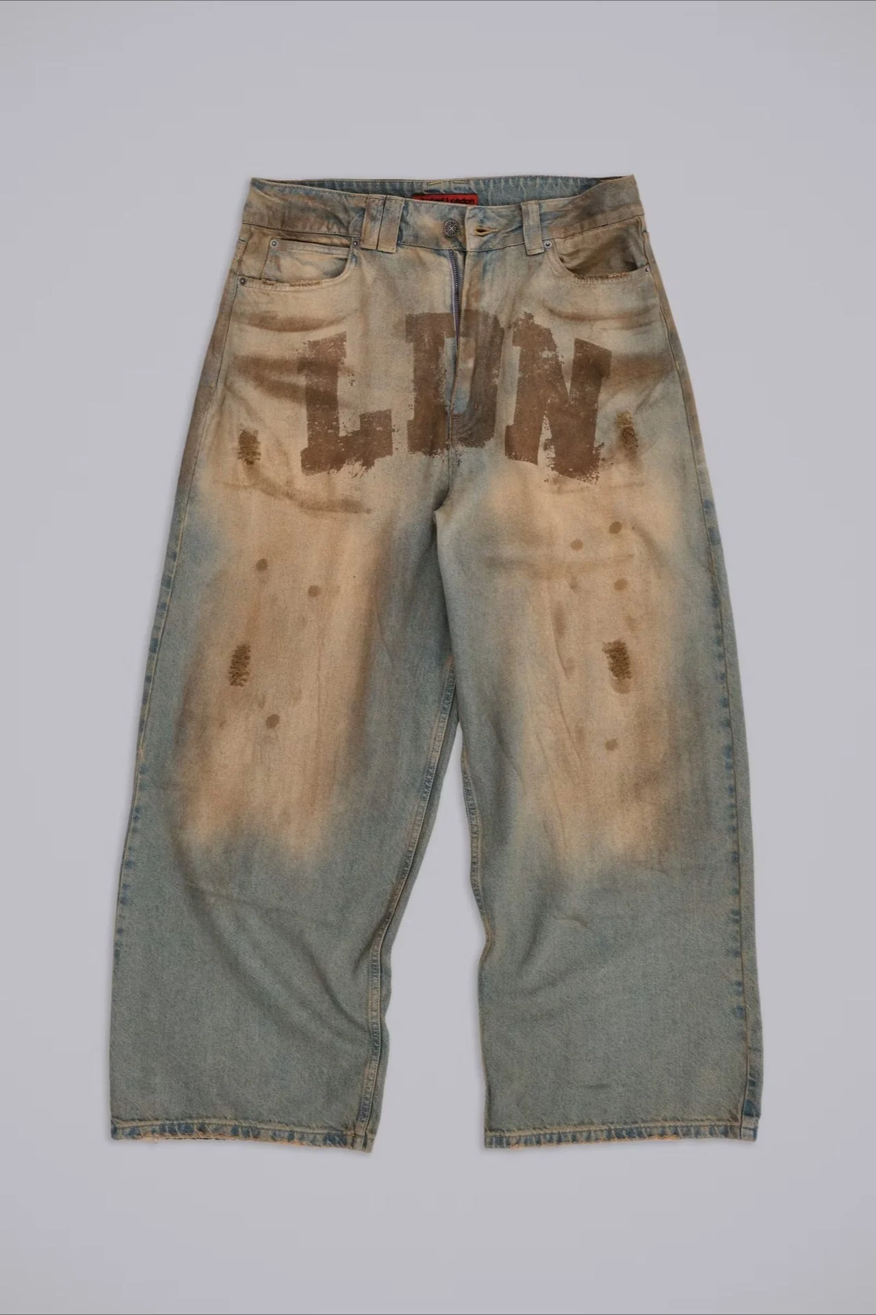 Chic Y2K Streetwear Washed Letter Print Jeans - Image 3