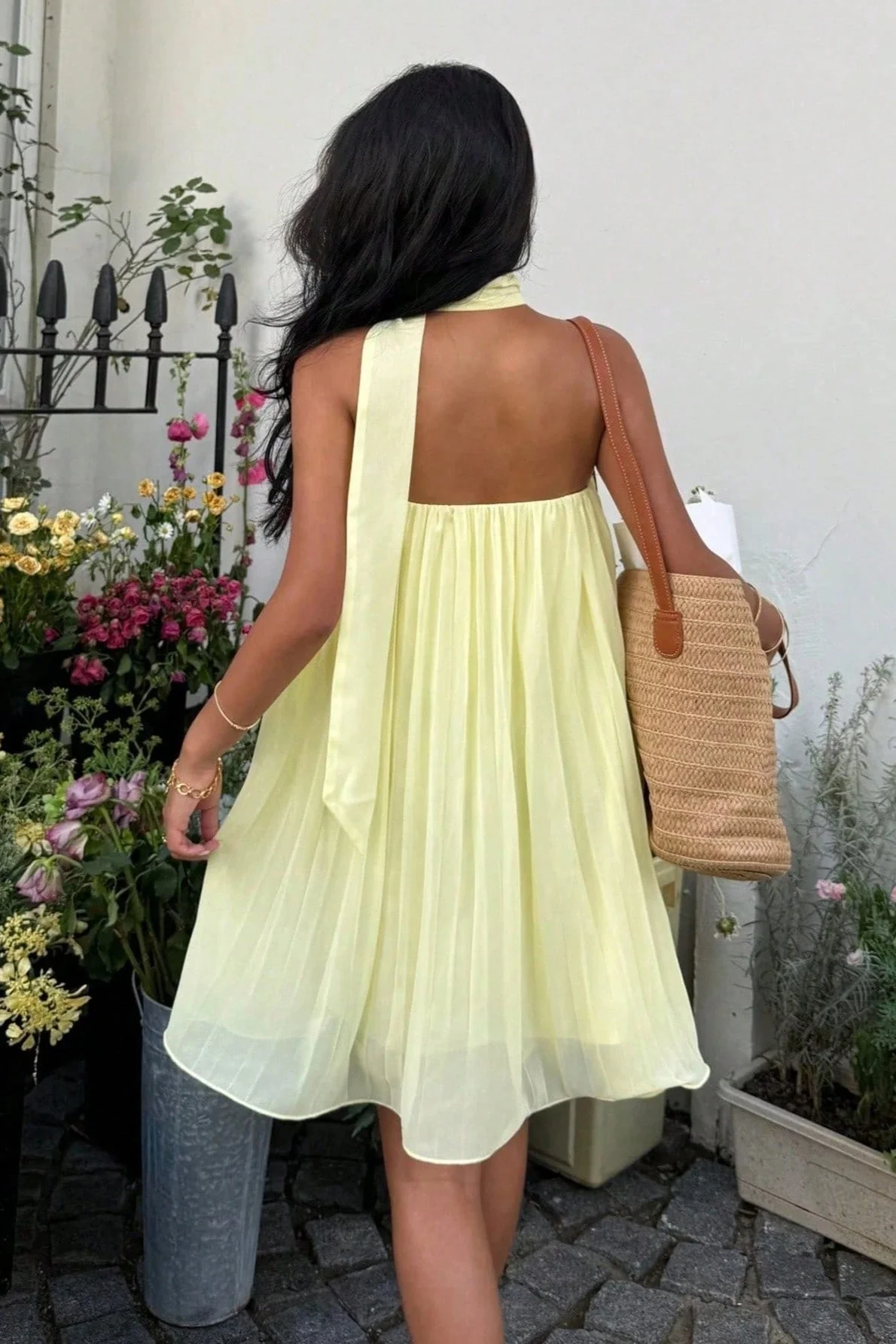 Chiffon Cutout Back Elegant Mini Dress - Image 3