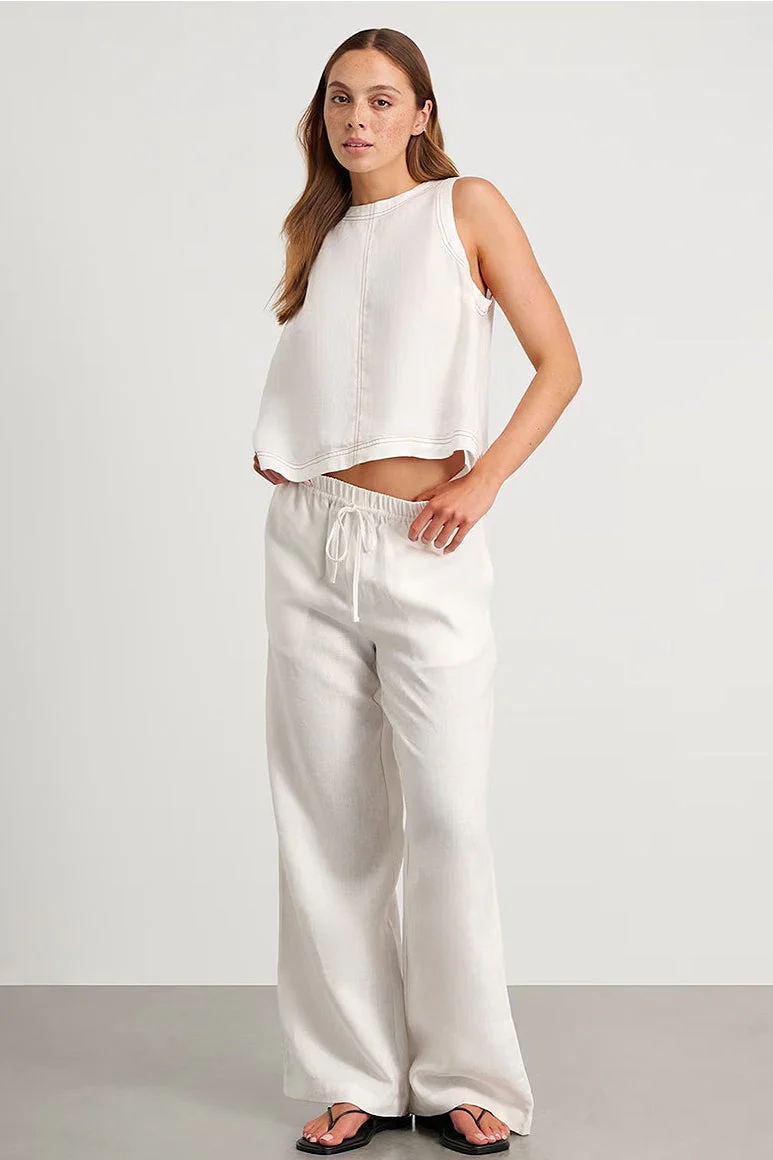 Cotton Linen Vest Two Piece Set - Image 2