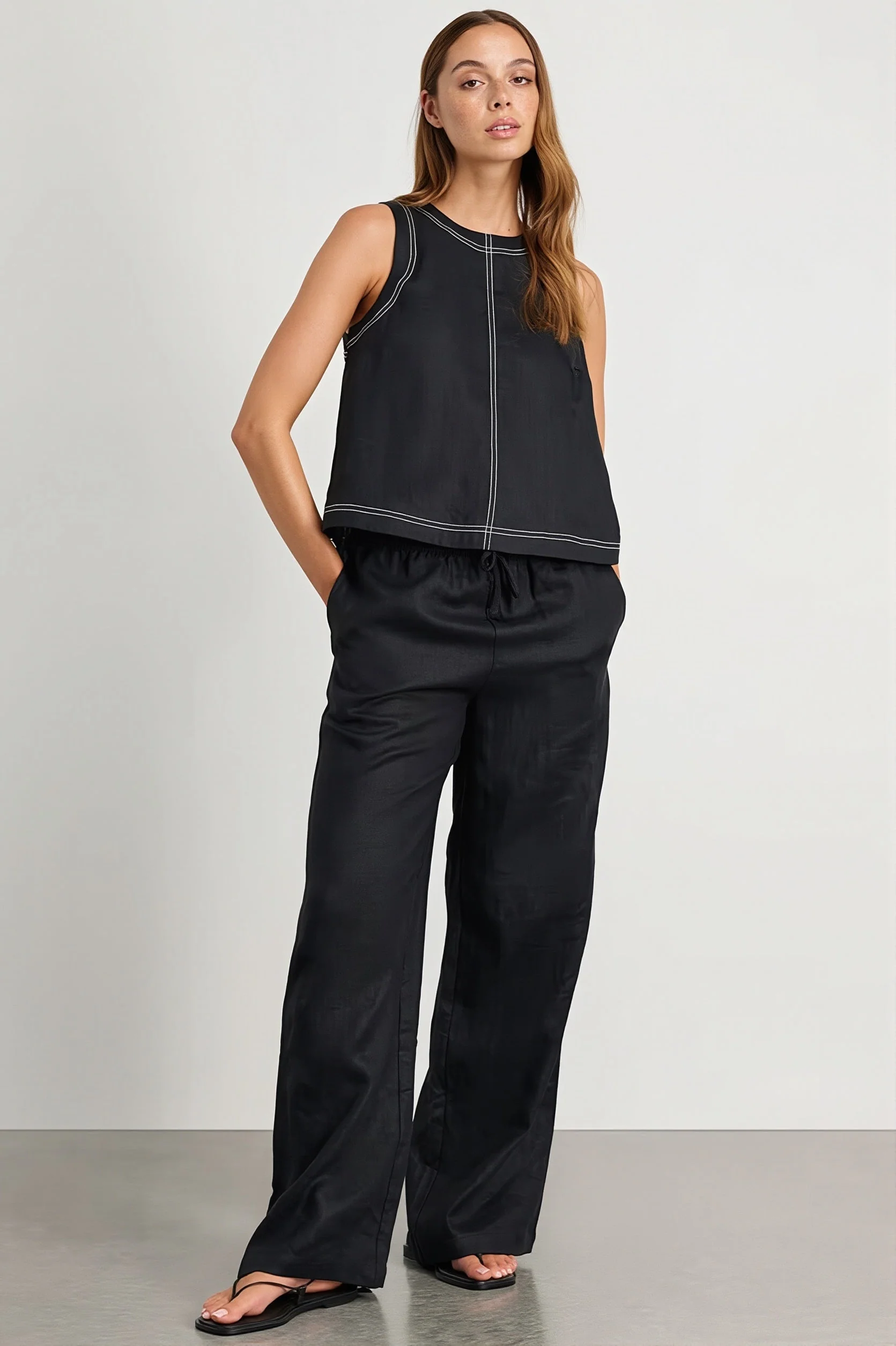 Cotton Linen Vest Two Piece Set - Image 8
