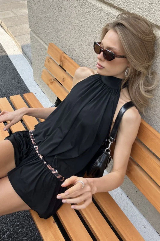 Cutout Back Halter Waist Tulip Hem Mini Dress - Image 7
