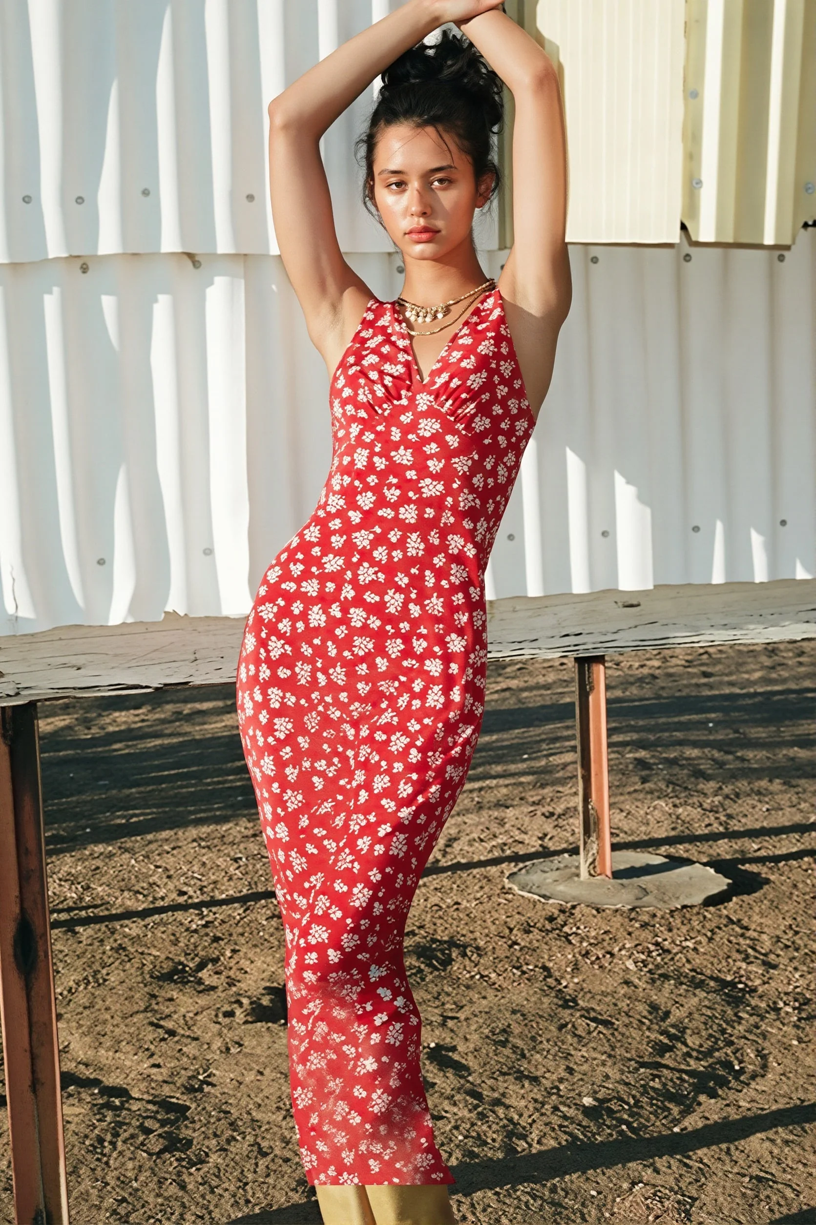 Deep V Floral Vacation Tank Maxi Dress - Image 2
