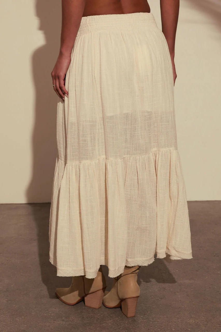 Elastic Waist Asymmetric Casual Skirt - Image 2