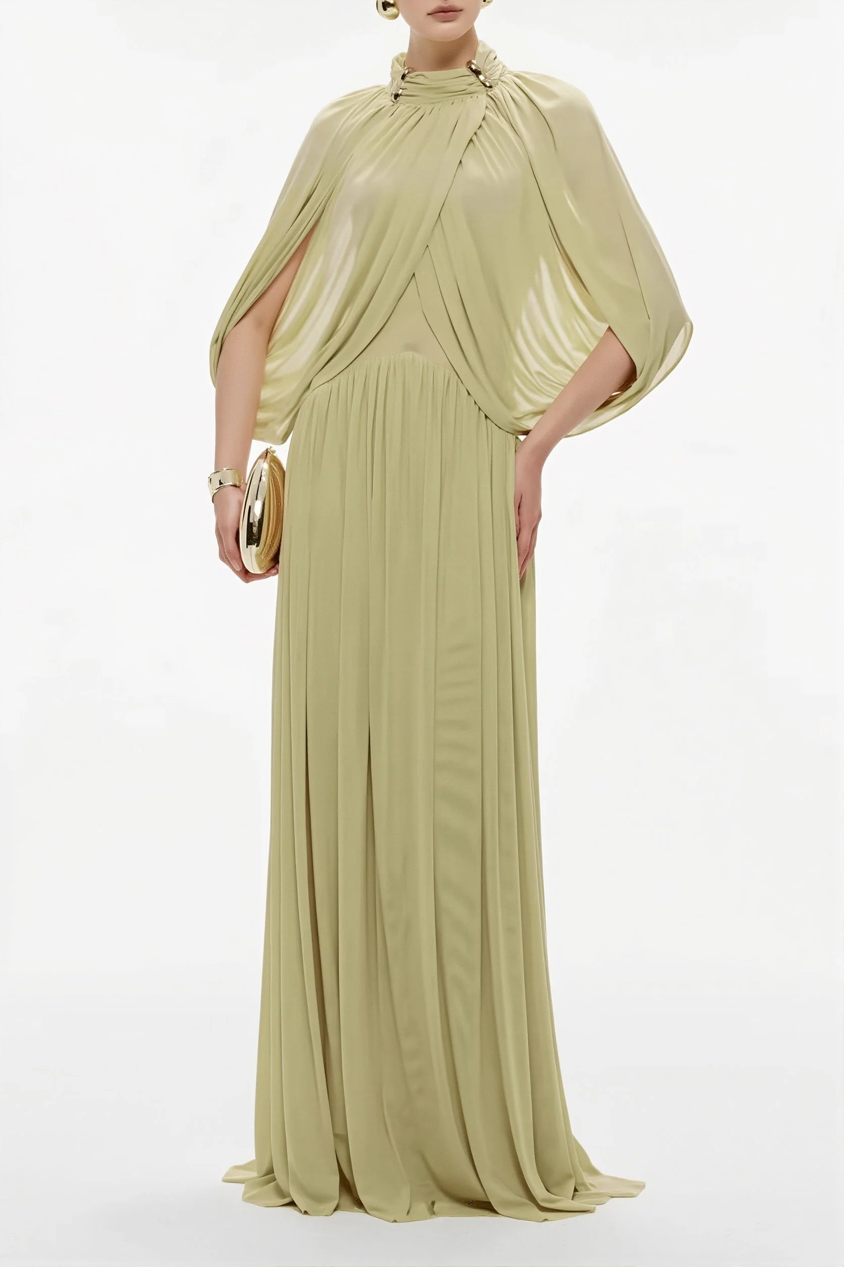Elegant Cross Ruffle Maxi Dress - Image 3