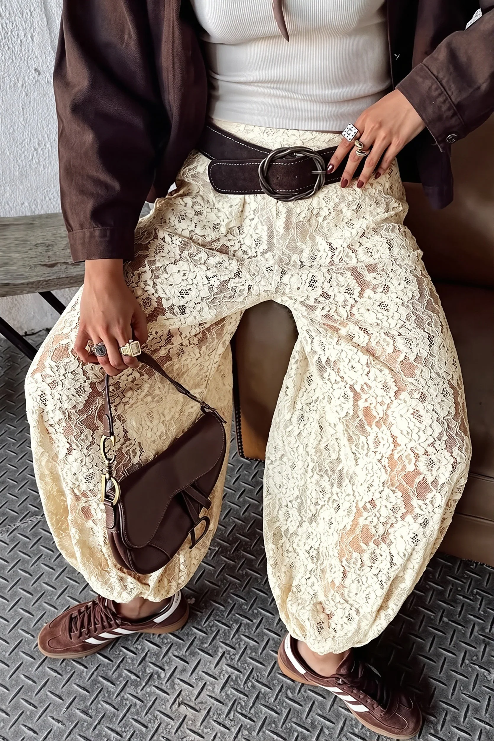 Elegant Lace Harem Pants - Image 2