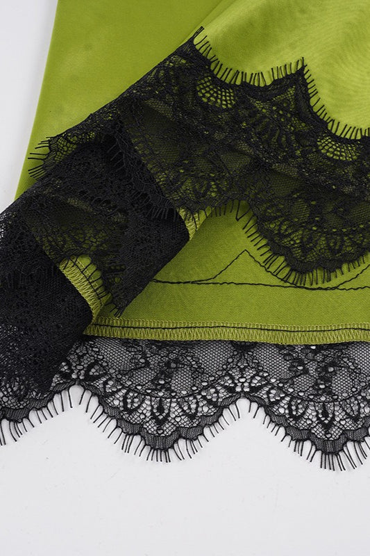 Elegant Lace Splice Satin Bow Skirt - Image 6