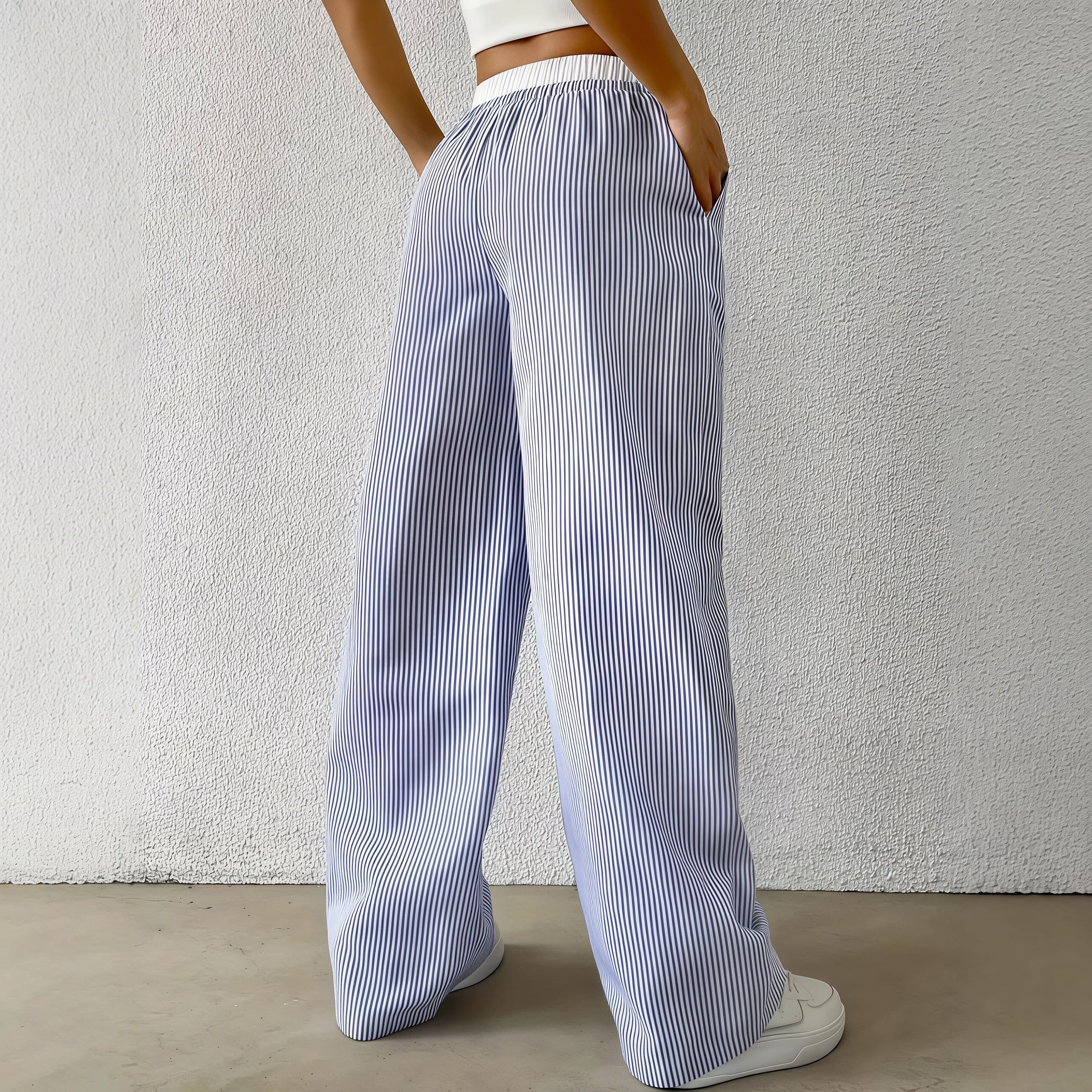 Fashion Striped Straight Casual Pants - Image 3