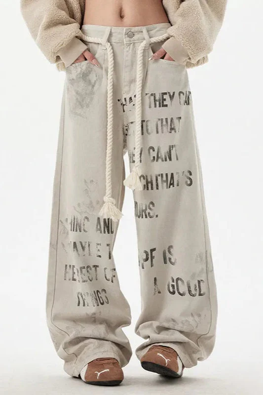 Apricot Graffiti Straight Denim Jeans - Image 9