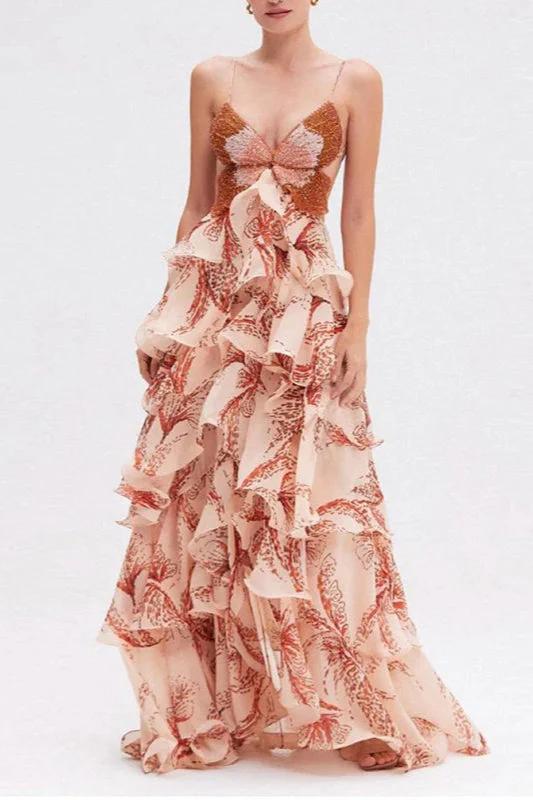 Chic V-Neck Pleated Boho Dress - Image 11