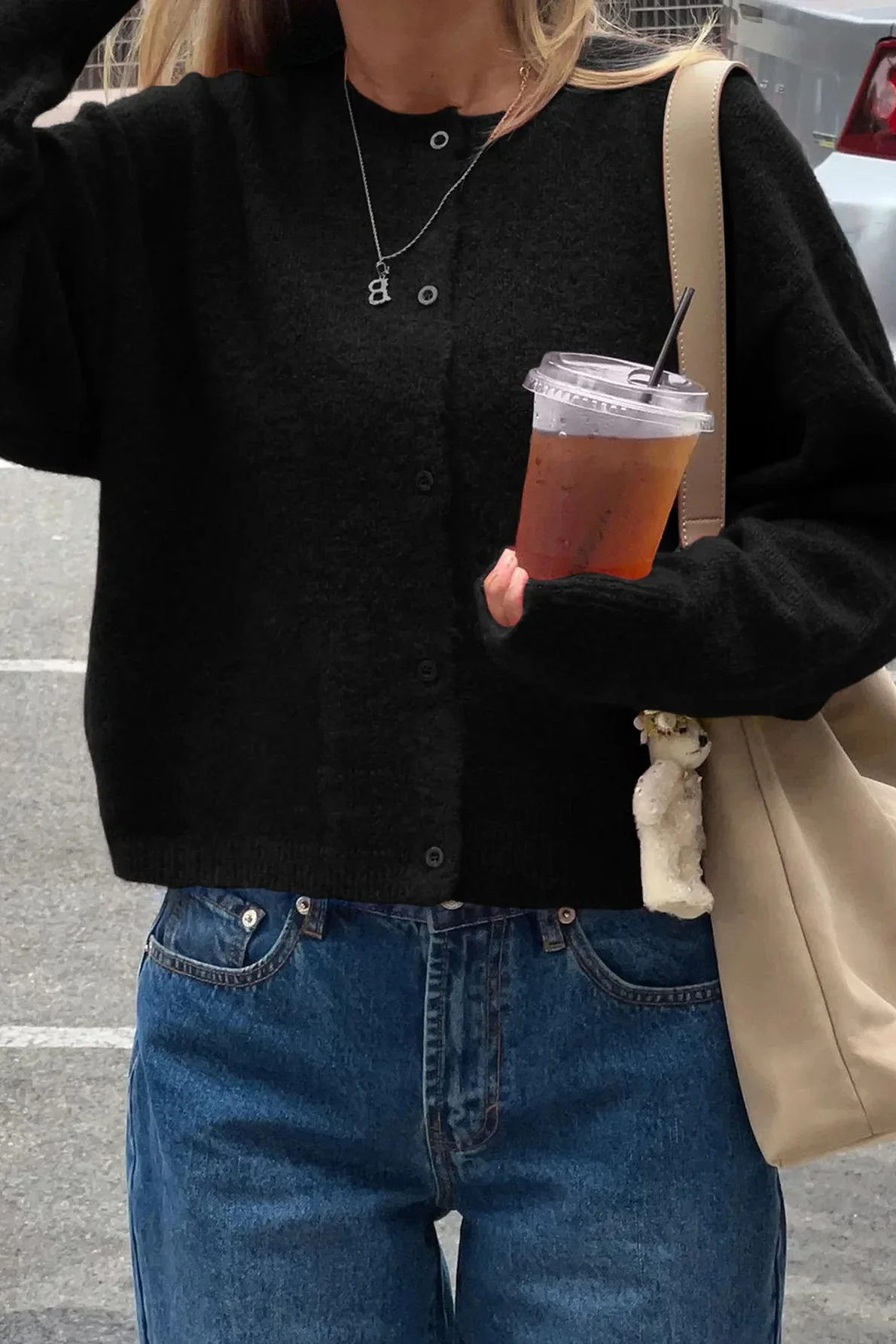 Cropped Knit Button Cardigan - Image 28