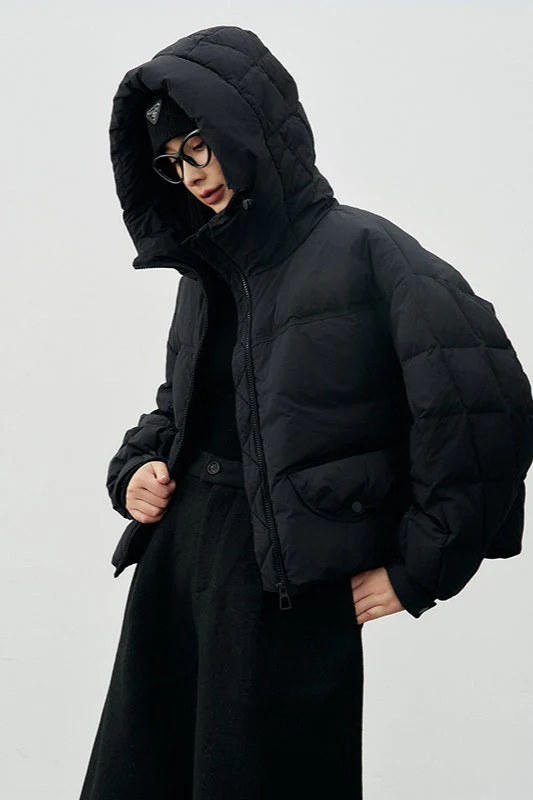 Cropped Relaxed Fit Puffer Jacket - Image 9