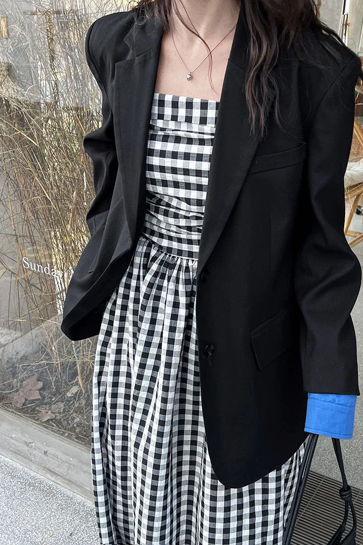 Elegant Casual Colorblock Blazer - Image 8