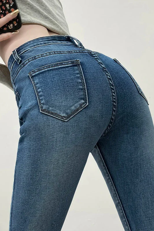 High Waist Skinny Pencil Jeans - Image 7