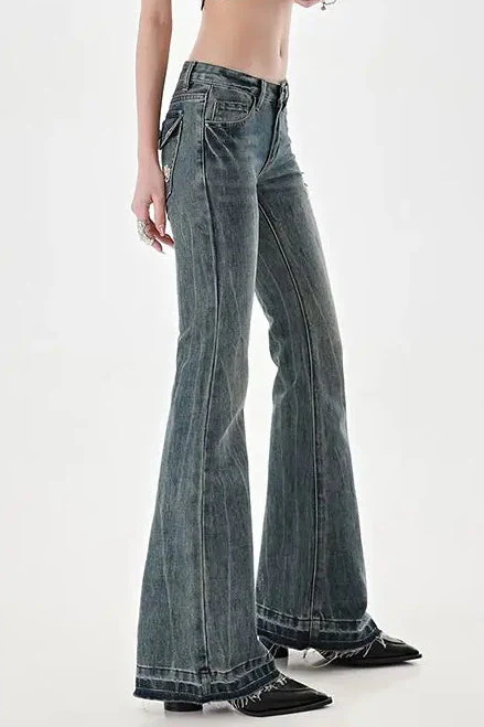 Slim Fit Low Waist Micro Flare Jeans - Image 18