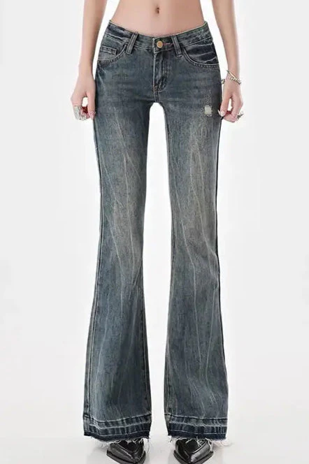 Slim Fit Low Waist Micro Flare Jeans - Image 4