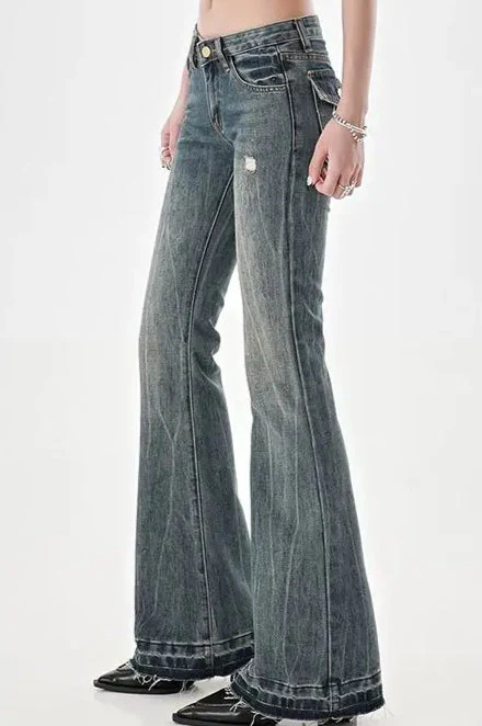 Slim Fit Low Waist Micro Flare Jeans - Image 9