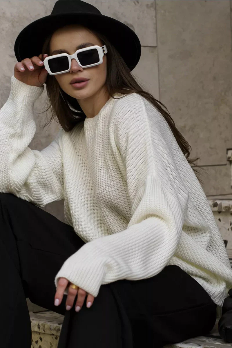 Solid Knit Crewneck Pullover Sweater - Image 29