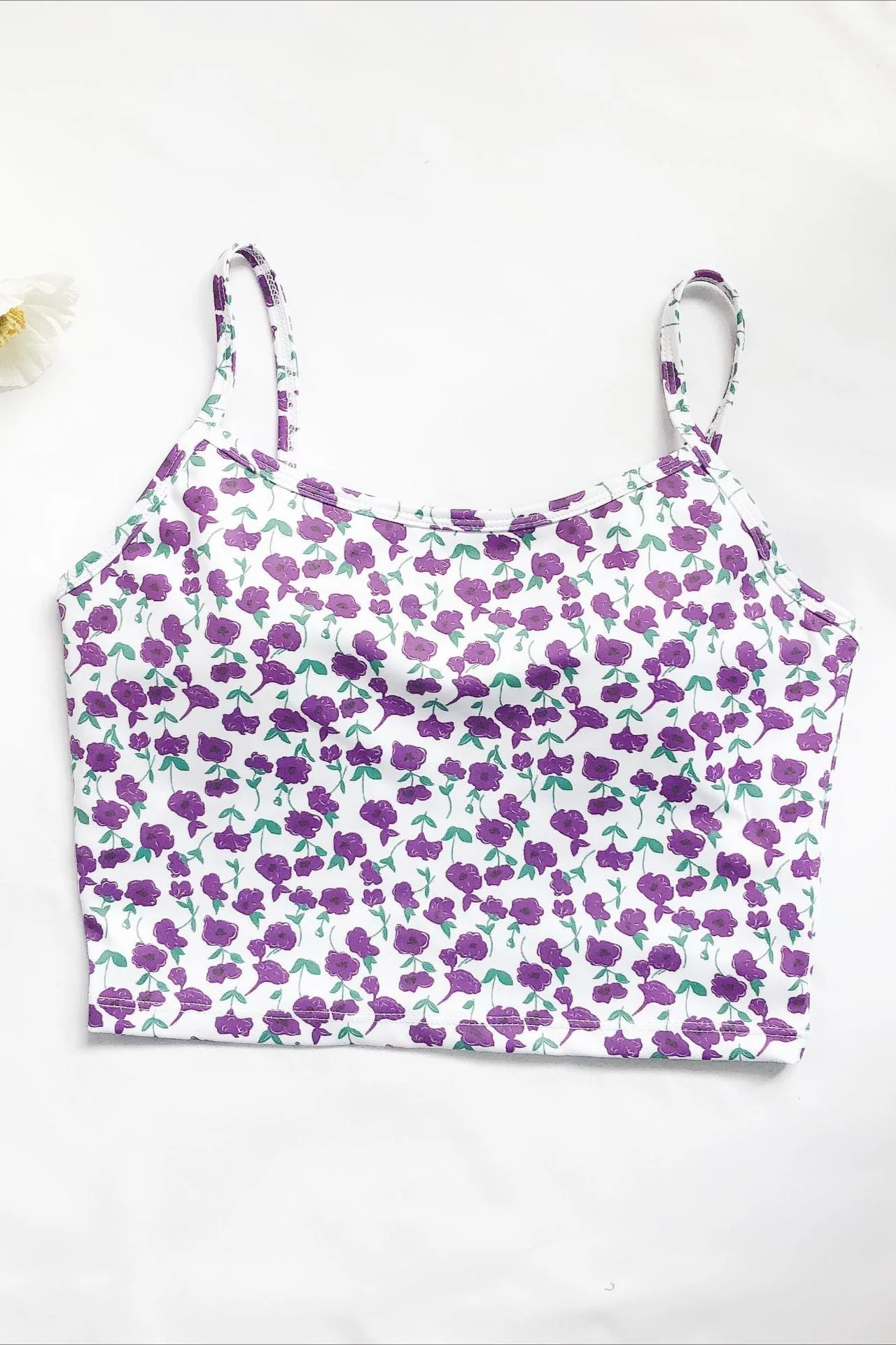 Floral Cropped Padded Cami Top - Image 4