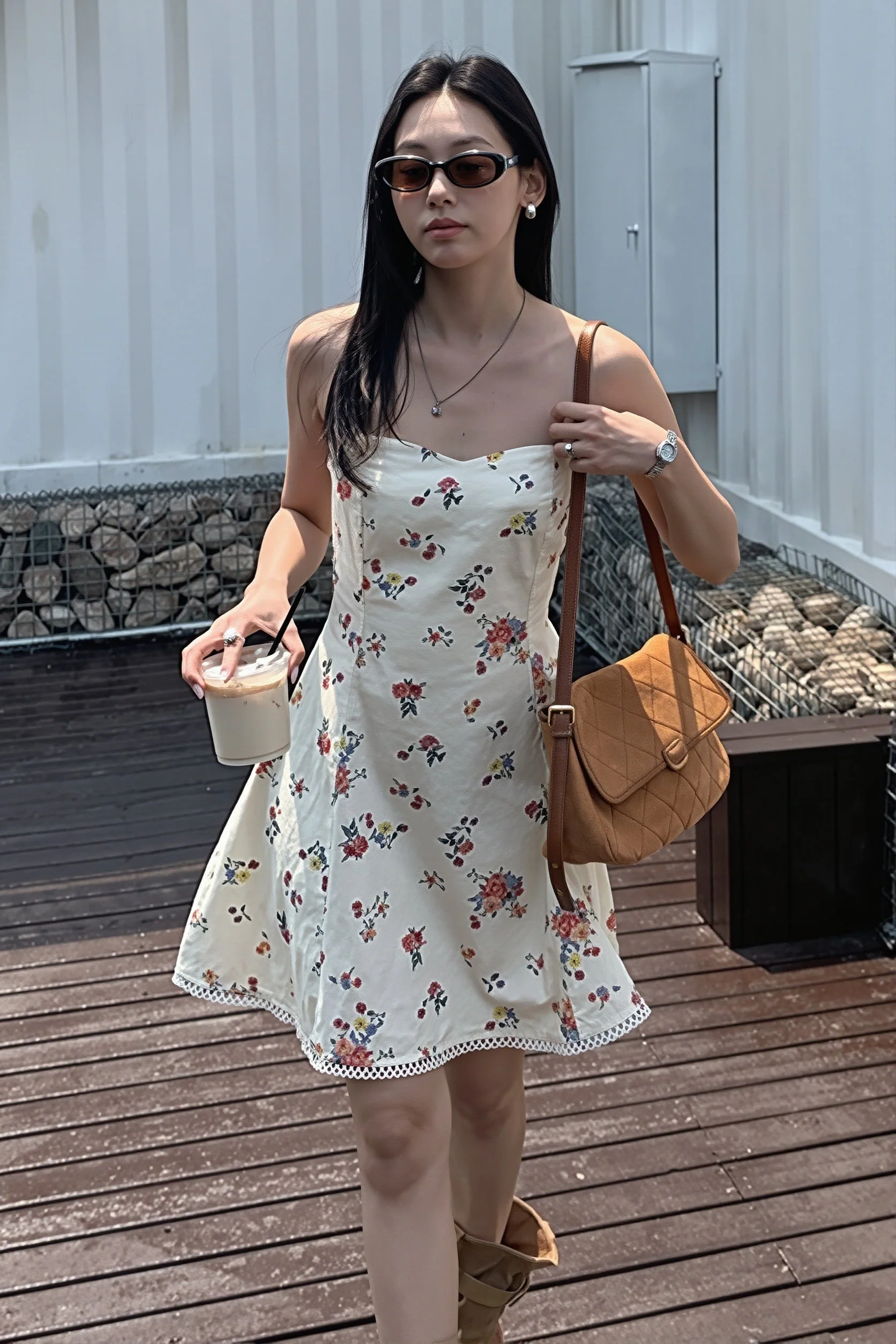 Floral Waist Bandeau Mini Dress - Image 2