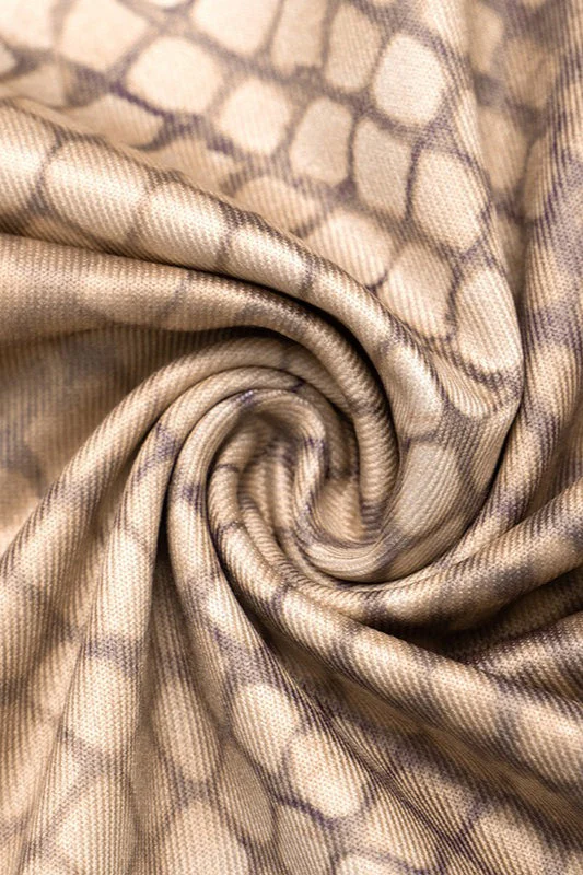 Flowy Snake Print Tie Detail Skirt Set - Image 7