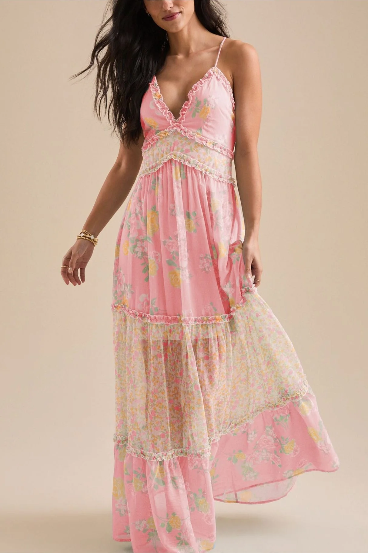 Fresh Boho Floral Cami Maxi Dress - Image 5