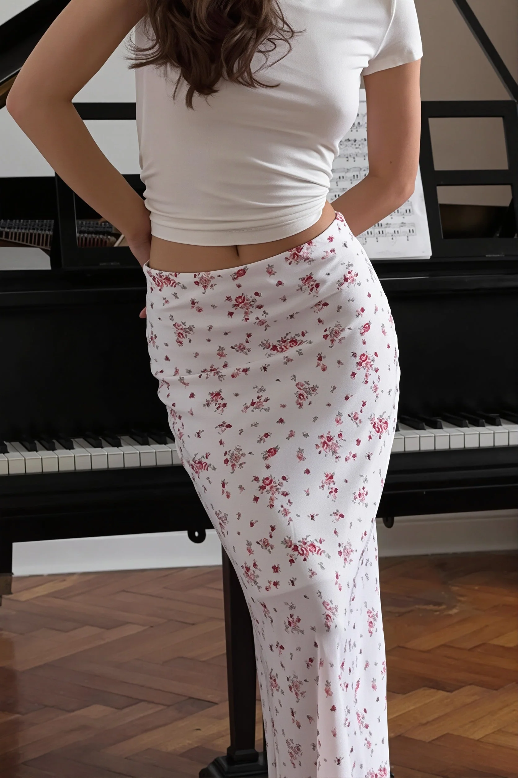 Fresh Elegant Floral Slim Mermaid Skirt - Image 3