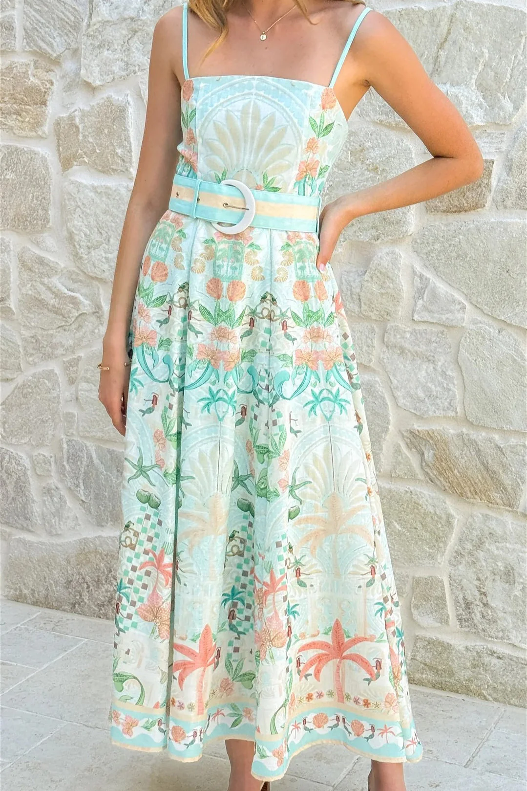 Fresh Linen Floral Swing Boho Dress - Image 8