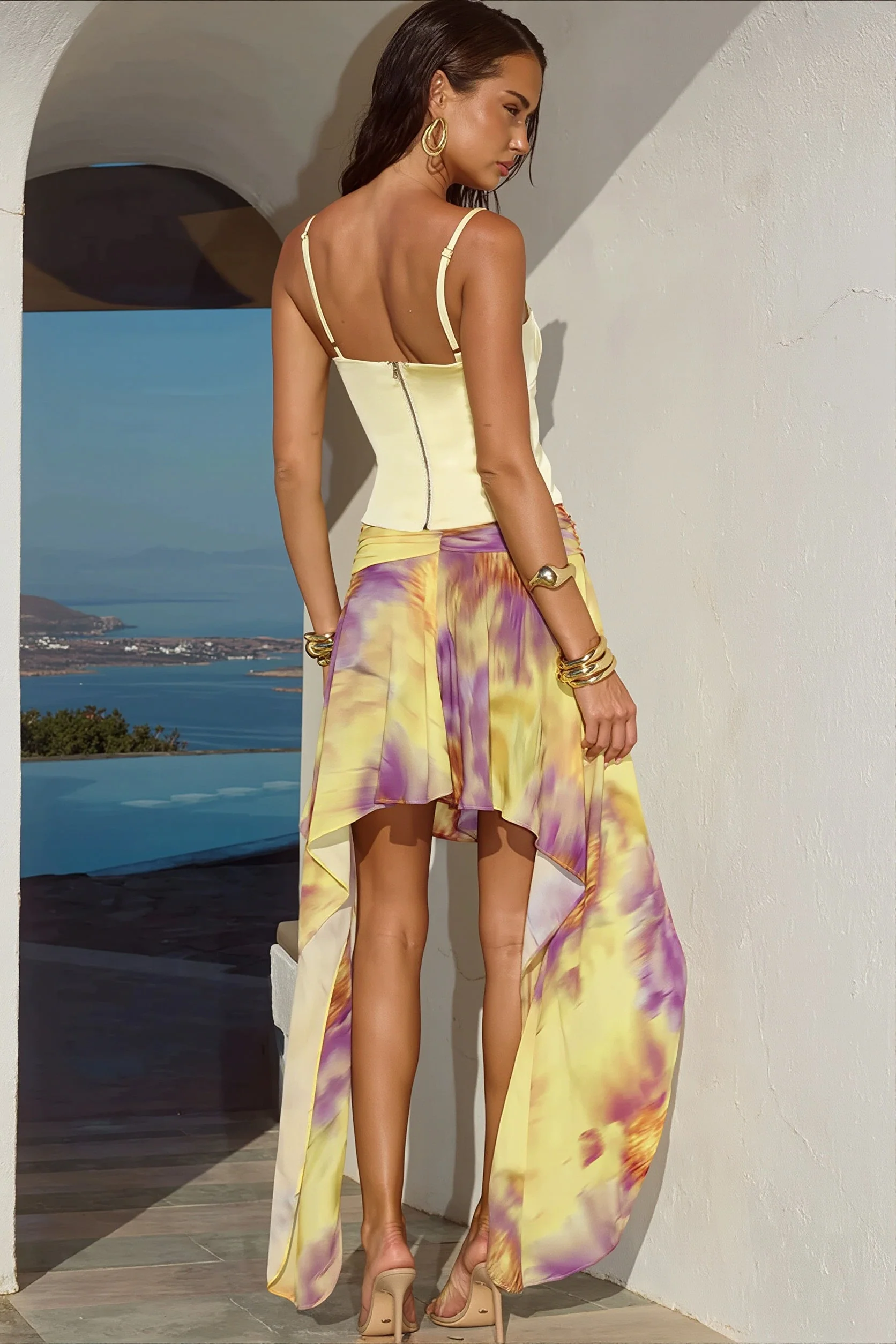 Gradient Dye Irregular Ribbon Skirt - Image 4