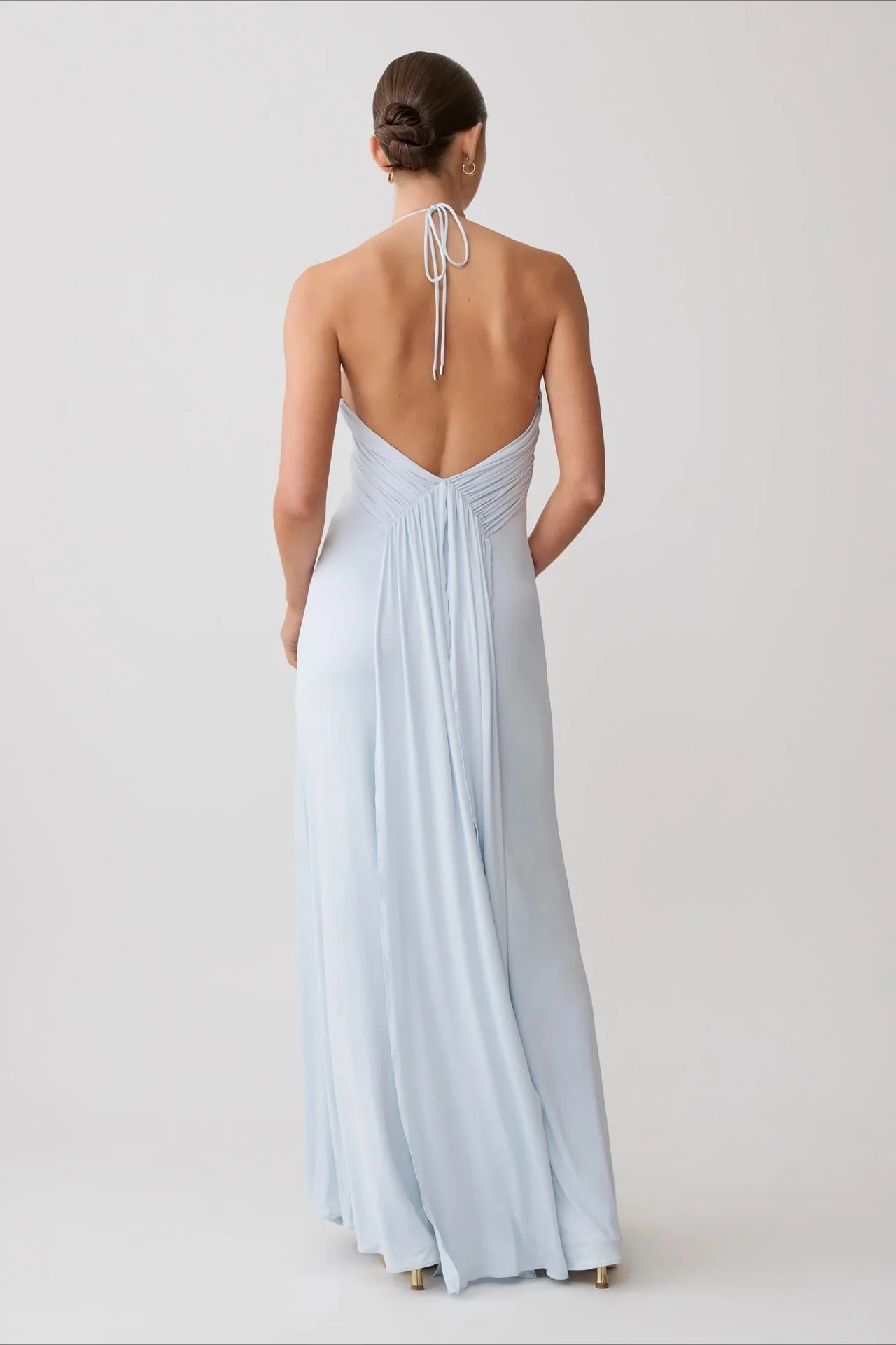 Halter Open Back Ruched Bodycon Mermaid Mini Dress - Image 5