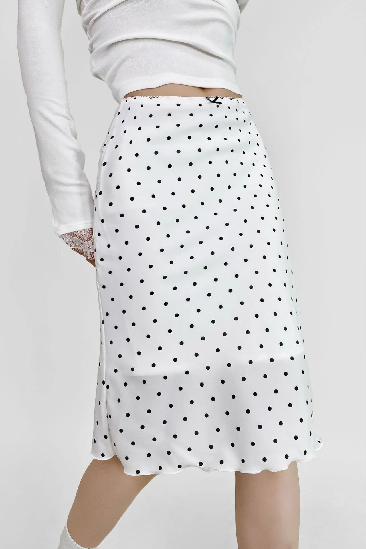 High Waist Contrast Plaid Bodycon Skirt - Image 5