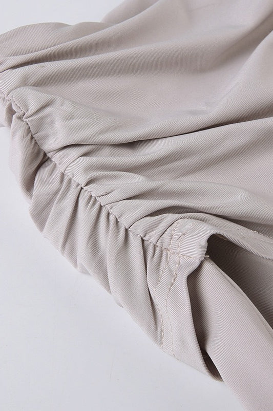 Irregular Slit Waist Pleated Midi Skirt - Image 5