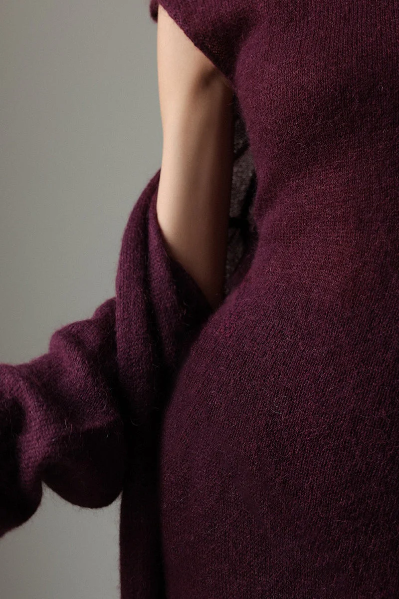 Knit Cardigan Sleeveless Dress Two Piece Set - Image 10