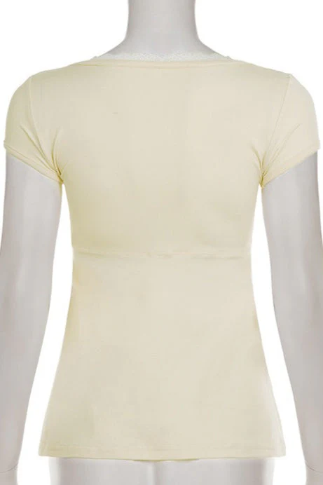 Lace Ruffle Pleated Button Blouse - Image 6