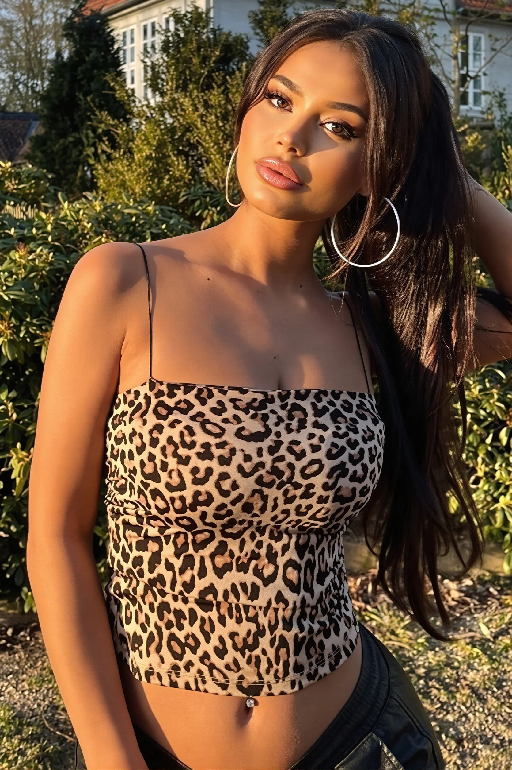 Leopard Cropped Bandeau Cami Top - Image 4