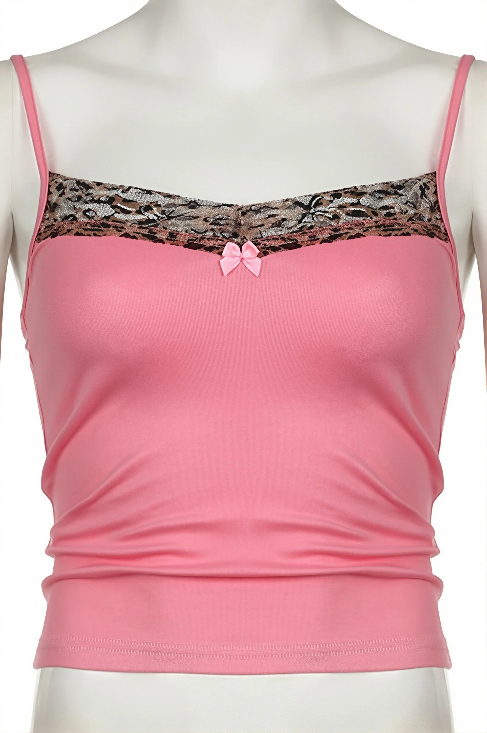 Leopard Lace Splice U Neck Cami Top - Image 5