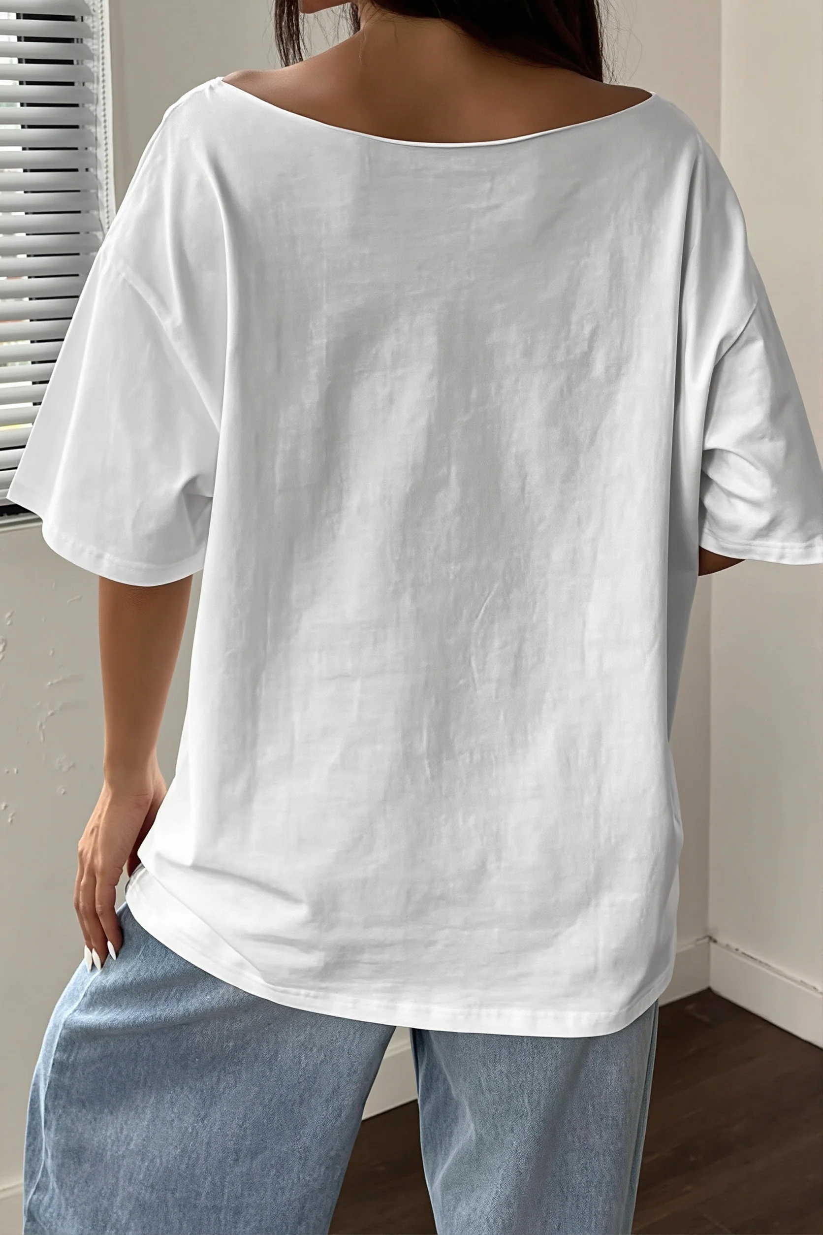 Lily Print Asym Off‑Shoulder T‑shirt - Image 4