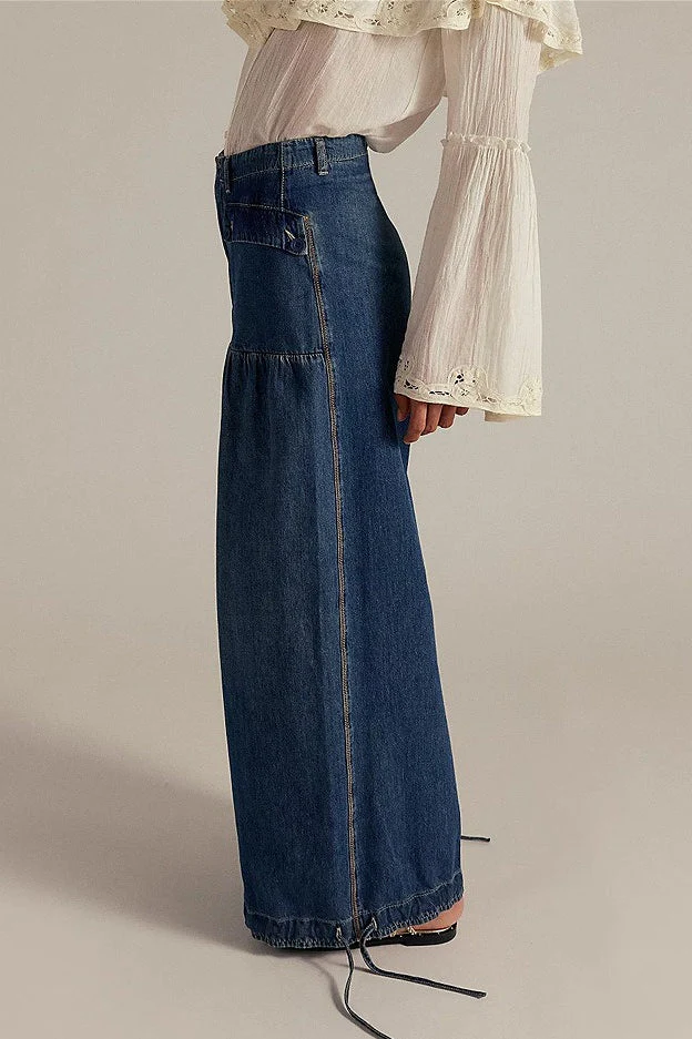 Loose Cuffed Ruched Tie Jeans - Image 6
